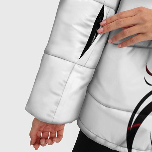 Женская зимняя куртка 3D с принтом Трайбл тату узоры, фото #4