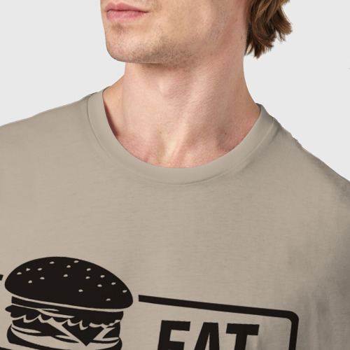 Мужская футболка хлопок с принтом Eat sleep yoga repeat, фото #4