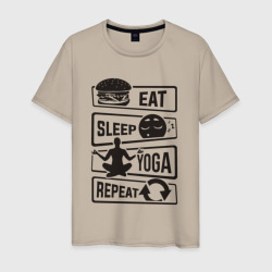 Мужская футболка хлопок Eat sleep yoga repeat