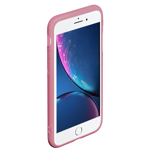 Чехол для iPhone 7/8 матовый с принтом Нежно розовые лилии в лучах солнца, фото на моделе #1