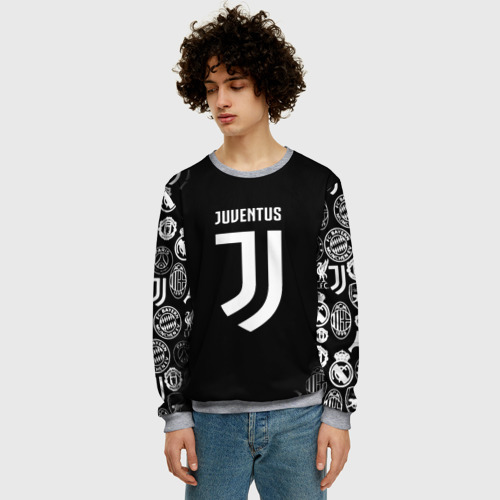 Мужской свитшот 3D Juventus sport collection brend, цвет меланж - фото 3