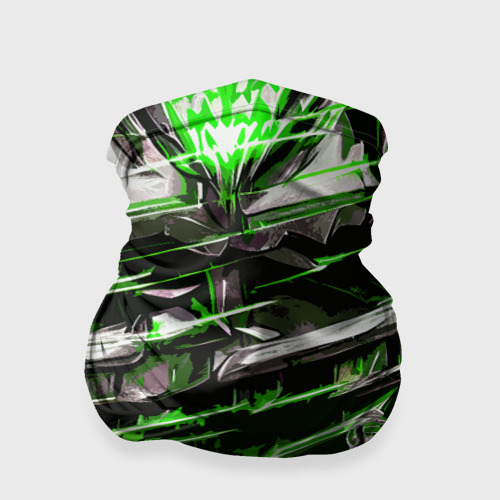 Бандана-труба 3D Агрессивный металл и зелёные линии, цвет 3D печать
