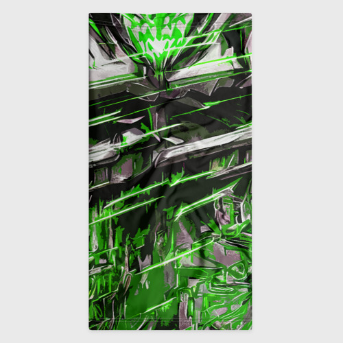 Бандана-труба 3D Агрессивный металл и зелёные линии, цвет 3D печать - фото 7