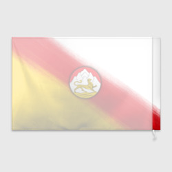 Флаг 3D Герб Осетии на фоне - фото 2