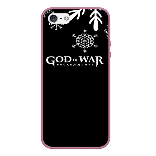 Чехол для iPhone 5/5S матовый God of war winter steel , цвет розовый