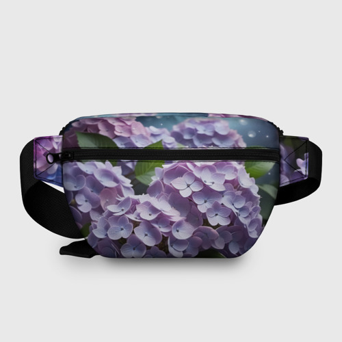 Поясная сумка 3D с принтом Гортензии садовые, вид сзади #1