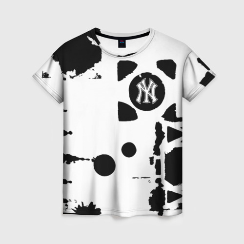 Женская футболка 3D с принтом New York yankees - baseball team pattern, вид спереди #2
