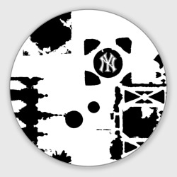 Круглый коврик для мышки New York yankees - baseball team pattern