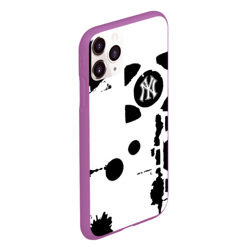 Чехол для iPhone 11 Pro Max матовый New York yankees - baseball team pattern, цвет фиолетовый - фото 3