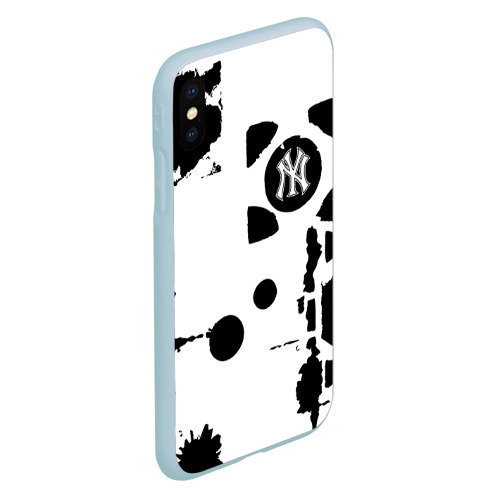 Чехол для iPhone XS Max матовый New York yankees - baseball team pattern, цвет голубой - фото 3