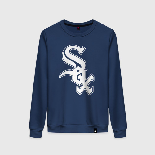 Женский свитшот хлопок Chicago white sox - baseball, цвет темно-синий