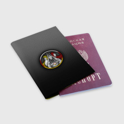 Обложка для паспорта матовая кожа Осетины на темном фоне - фото 2