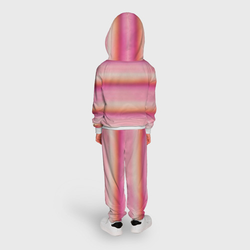 Детский костюм с толстовкой с принтом Энид Синклер - арт и  текстура розового свитера, вид сзади #2