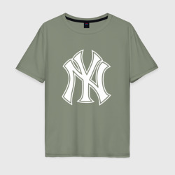 Мужская футболка хлопок Oversize New York yankees - baseball logo