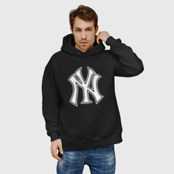 Мужское худи Oversize хлопок New York yankees - baseball logo - фото 2