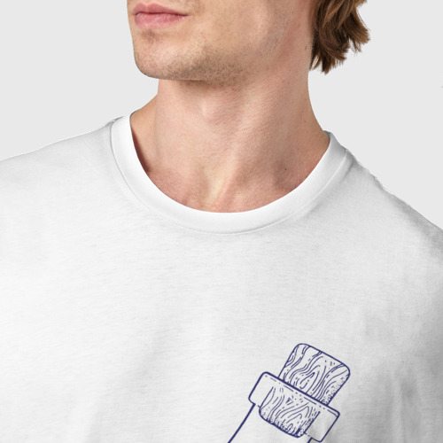 Мужская футболка хлопок с принтом Кит в колбе, фото #4