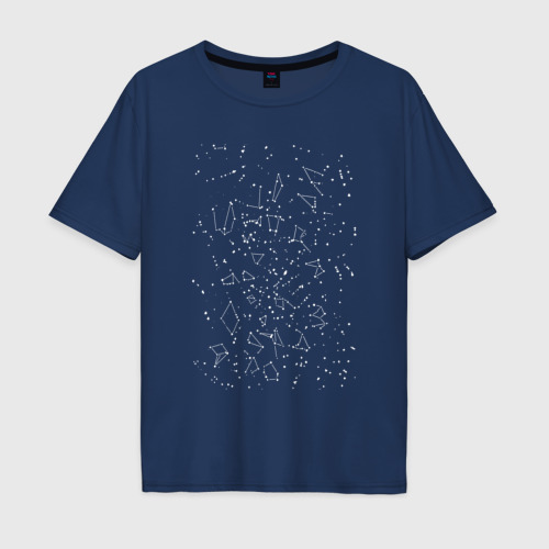 Мужская футболка хлопок Oversize Несуществующие созвездия, цвет темно-синий