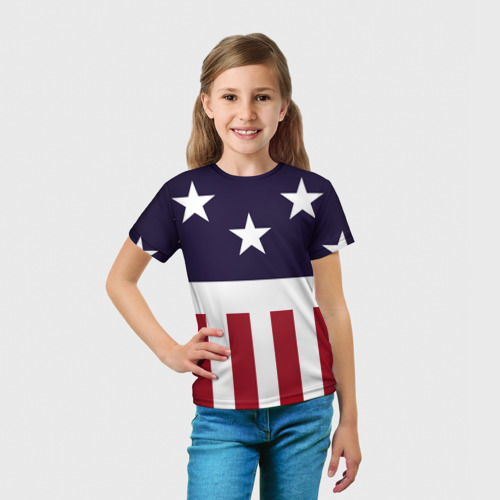Детская футболка 3D В стиле флага Америки, цвет 3D печать - фото 5