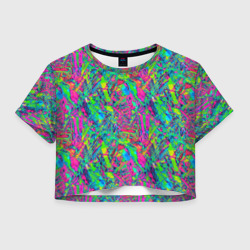 Женская футболка Crop-top 3D Refraction of colors