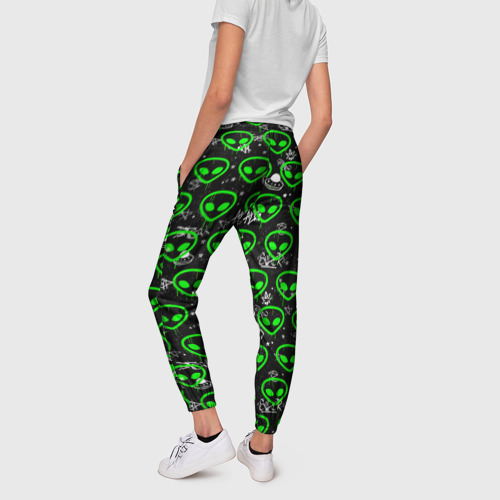 Женские брюки 3D с принтом Super alien, вид сзади #2