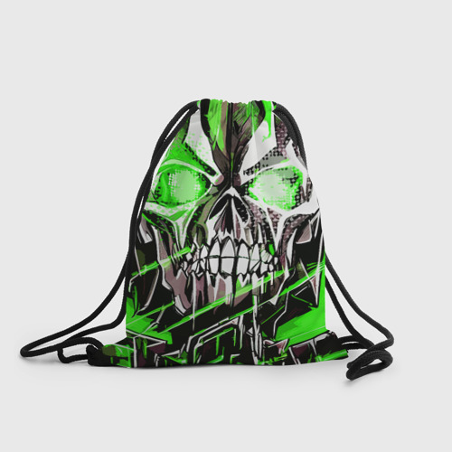 Рюкзак-мешок 3D Зелёный адский череп