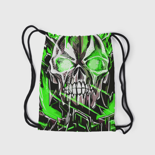 Рюкзак-мешок 3D Зелёный адский череп - фото 7