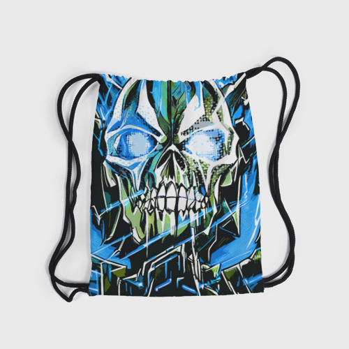 Рюкзак-мешок 3D Синий адский череп - фото 6