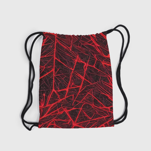 Рюкзак-мешок 3D Красная паутина на чёрном фоне - фото 6