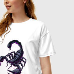 Женская футболка хлопок Oversize Scorpion зодиакальный знак - фото 2