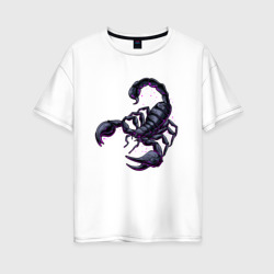 Женская футболка хлопок Oversize Scorpion зодиакальный знак