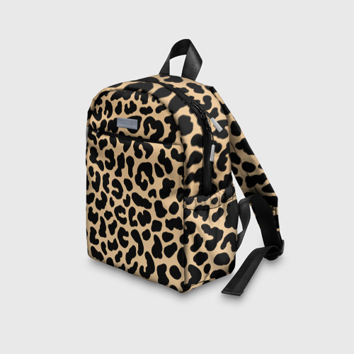 Детский рюкзак 3D с принтом Светлый леопардовый, вид сбоку #3