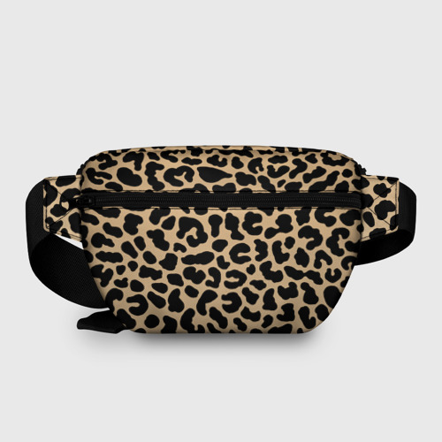 Поясная сумка 3D с принтом Светлый леопардовый, вид сзади #1