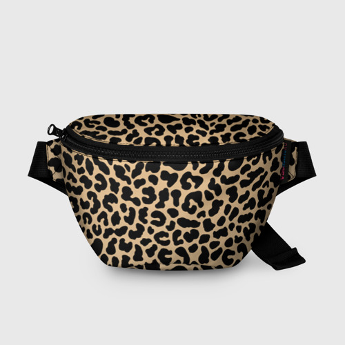 Поясная сумка 3D с принтом Светлый леопардовый, вид спереди #2