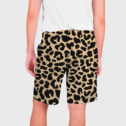 Мужские шорты 3D с принтом Светлый леопардовый, вид сзади #1