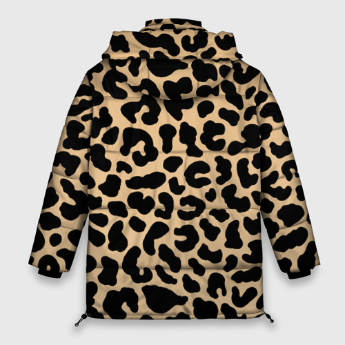 Женская зимняя куртка 3D с принтом Светлый леопардовый, вид сзади #1