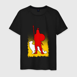 Силуэт алан и барс – Мужская футболка хлопок с принтом купить со скидкой в -20%
