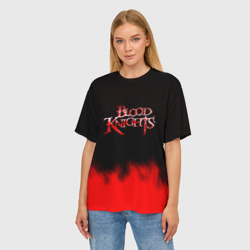 Женская футболка oversize 3D Blood Knights vampire masquerade flame - фото 2