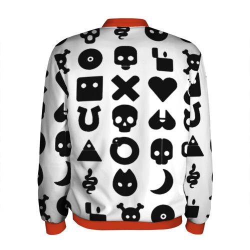 Мужской бомбер 3D Love death robots pattern white, цвет красный - фото 2