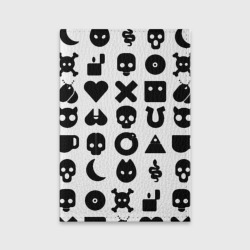Обложка для паспорта матовая кожа Love death robots pattern white