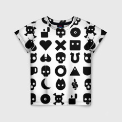 Детская футболка 3D Love death robots pattern white