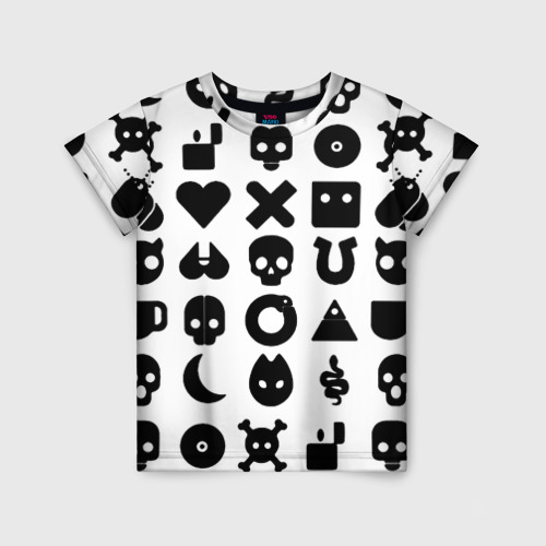 Детская футболка 3D Love death robots pattern white, цвет 3D печать