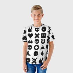 Детская футболка 3D Love death robots pattern white - фото 2