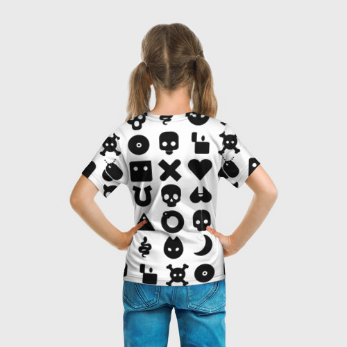 Детская футболка 3D Love death robots pattern white, цвет 3D печать - фото 6
