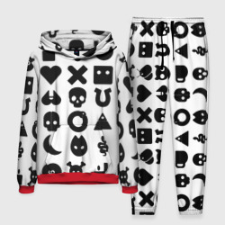 Мужской костюм с толстовкой 3D Love death robots pattern white