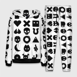 Женский костюм с толстовкой 3D Love death robots pattern white