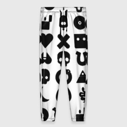 Женские брюки 3D Love death robots pattern white