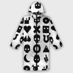 Женский дождевик 3D Love death robots pattern white