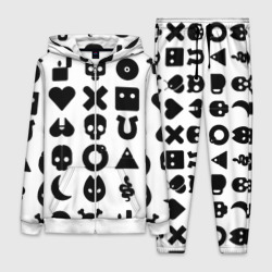 Женский костюм 3D Love death robots pattern white