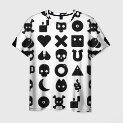 Мужская футболка 3D Love death robots pattern white