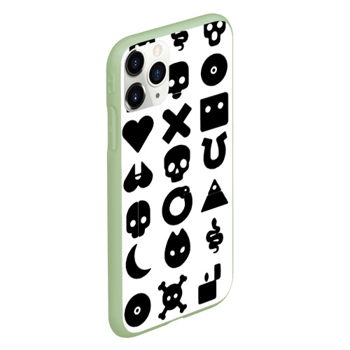 Чехол для iPhone 11 Pro матовый с принтом Love death robots pattern white, вид сбоку #3